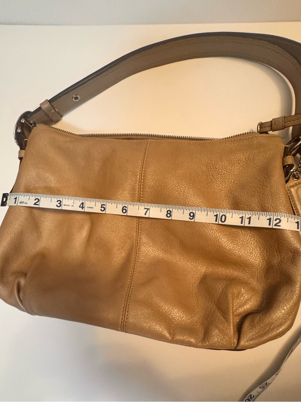 Coach Leather Hobo Shoulder Bag in Beige - Picture 8 of 10